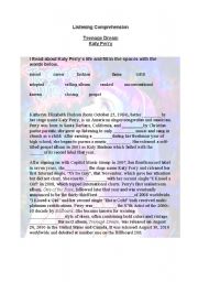 English Worksheet: Teenage Dream by Katy Perry