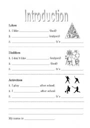 English Worksheet: whose introduction