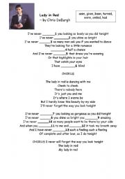 English Worksheet: Song Lady in Red