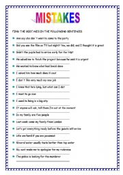 English Worksheet: MISTAKES