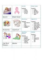 English Worksheet: Illnesses card game