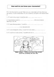 English worksheet: Warm-up: how well do you know your classmates