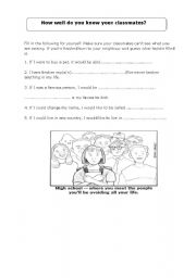 English Worksheet: Warm-up: how well do you know your classmates