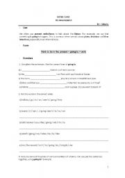 English worksheet: Be + Going To