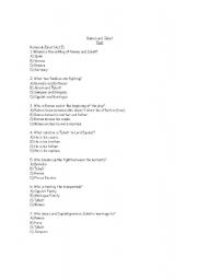 English Worksheet: Romeo and Juliet Test easy version and hard version with answer key