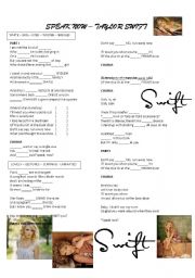 English Worksheet: Song Speak Now by taylor Swift