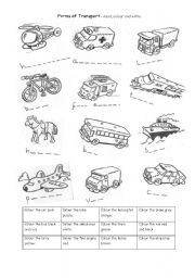 English Worksheet: Forms of Transport