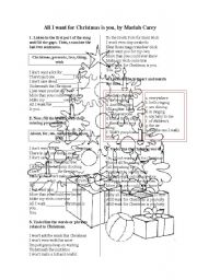 English Worksheet: All I want for Christmas is you