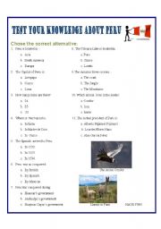 English Worksheet: READING PERU ( PART 2)