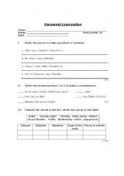 English worksheet: Test