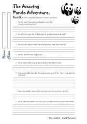 English Worksheet: The Amazing Panda adventure