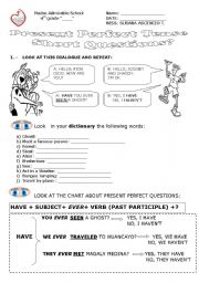 English Worksheet: Present perfect Questions