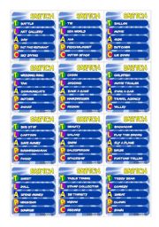 English Worksheet: ||SKETCH GAME|| vocabulary practice ** 24 cards ** 120 words