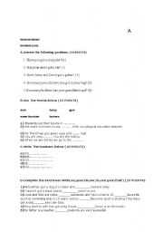 English Worksheet: exam 