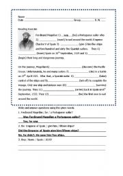 English Worksheet: Ferdinand Magellan