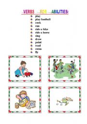 English worksheet: Verbs used to express Ability with 