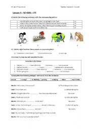 English Worksheet: Lesson5 module 2 - 9th form