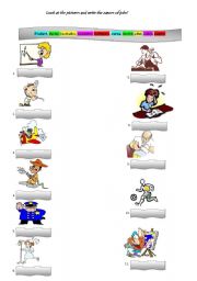 English Worksheet: jobs with the pictures