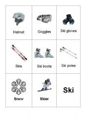 English worksheet: skiing