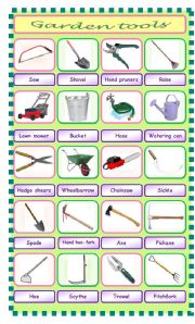 Garden Tools Esl Worksheet By Pet24