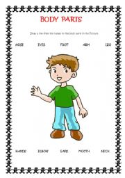 English Worksheet: BODY PARTS