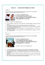 English Worksheet: Dealing with Problems at  Work
