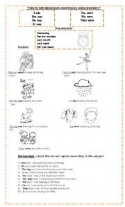 English worksheet: ho to talk about past experiences using was / were