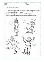 English Worksheet: My clothes