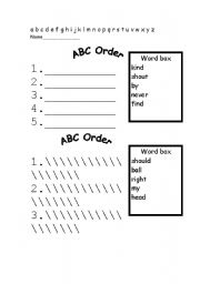 English Worksheet: HFW abc order