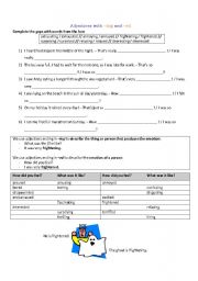 English Worksheet: Adjectives ending in -ing and -ed