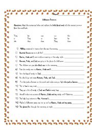 English Worksheet: Halloween Pronouns