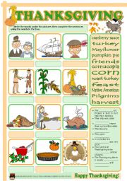 English Worksheet: Thanksgiving