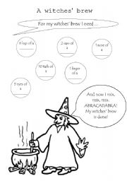 English worksheet: a witches brew