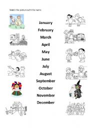 English Worksheet: months