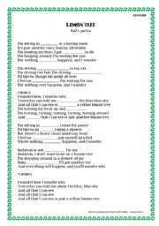 English Worksheet: LEMON TREE - 3 Exercises!