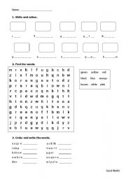 English Worksheet: Colours