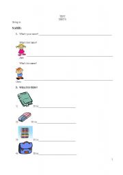 English worksheet: Test 