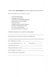 English worksheet: Interviewing a partner about qualifications and skills