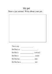 English worksheet: Writing about your pet