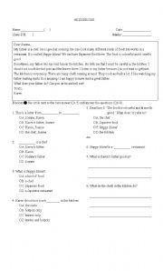 English worksheet: Comprehension