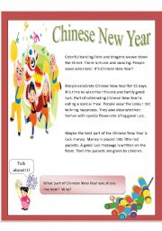 English Worksheet: Chinese New Year - Hard g / Soft g & Hard c / Soft c