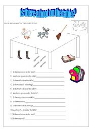 English Worksheet: There is - There are / Prepositions