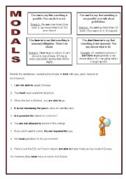 English worksheet: Modals