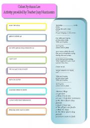 English worksheet: Colors-Song By Amos Lee