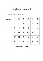 English worksheet: Alphabet Maze 