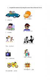 English worksheet: affirmative and negative of the verb to be