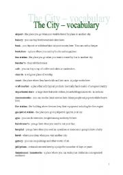 English Worksheet: City vocabulary