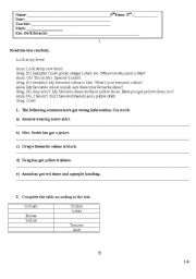 English Worksheet: English test