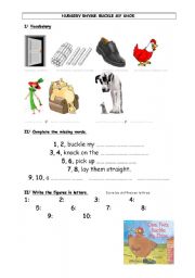 English worksheet: buckle my shoe