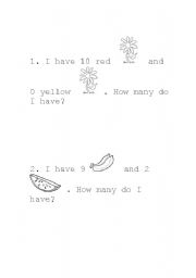 English Worksheet: Problem of the Day for Math